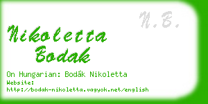 nikoletta bodak business card